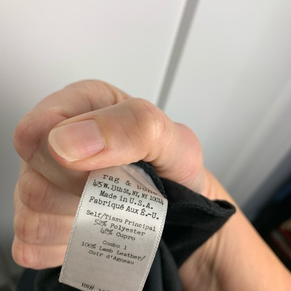 Rag & Bone Size 8 Black Dress Pants Straight Leg Leather Trim office siren - Picture 7 of 7